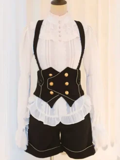 Lolita Top Gilet Costumes Gothique Noir Sans Manches