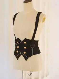 Lolita Top Gilet Costumes Gothique Noir Sans Manches