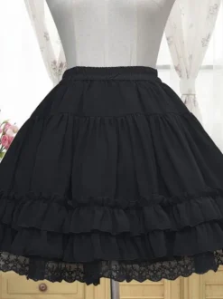 Lolita blanc Petticoat Neverland Ruffles Frills en mousseline de soie couche Lolita Crinoline Déguisements Halloween