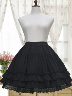 Lolita blanc Petticoat Neverland Ruffles Frills en mousseline de soie couche Lolita Crinoline Déguisements Halloween