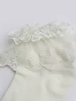 Lolita Chaussettes doux blanc coton 2026 dentelle Déguisements Halloween