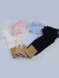 Lolita Chaussettes doux blanc coton 2026 dentelle Déguisements Halloween