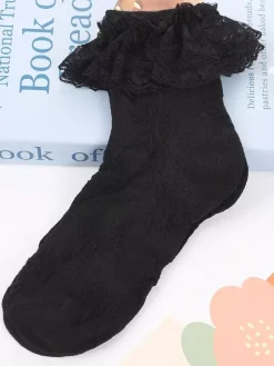Lolita Chaussettes doux blanc coton 2026 dentelle Déguisements Halloween
