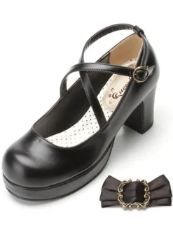 Lolita Chaussures Douces Bordeaux Classique Lacet Chic Talon Haut