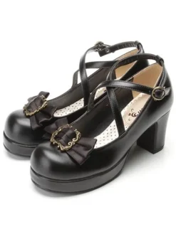 Lolita Chaussures Douces Bordeaux Classique Lacet Chic Talon Haut