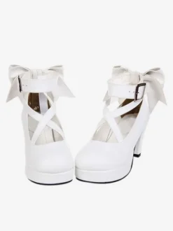 Lolita Chaussures Douces Talons Haut Doux Grand N艙ud 2026 Bout rond Déguisements Halloween