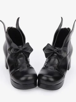 Lolita Chaussures exquises noir à bout rondavec noeud en Synthétique 5cm quotidien Déguisements Halloween