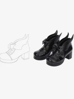 Lolita Chaussures exquises noir à bout rondavec noeud en Synthétique 5cm quotidien Déguisements Halloween