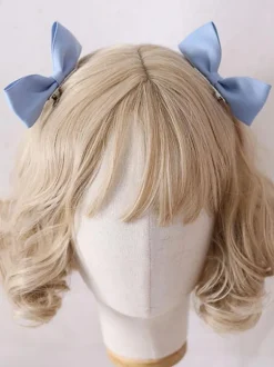 Lolita douce arcs coiffe bébé bleu Lolita cheveux accessoires Déguisements Halloween