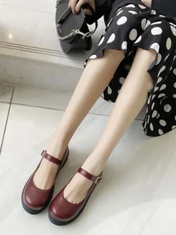Lolita Footwear Escarpins Lolita en cuir Synthétique à bout rond marron café