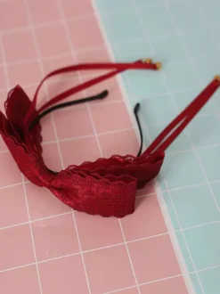 Lolita Sweet Hair Clasp Bow Lace Bell Accessoire de cheveux Lolita noir Déguisements Halloween