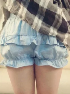 Lumière bleue Lolita culotte bouffante volants coton Lolita Shorts pour femmes Déguisements Halloween