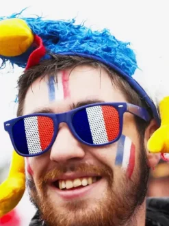 Lunettes De Soleil Bleu Blanc Rouge Drôle Déguisement Vintage Fantaisie Carnaval Rose Unisexe Découpées Costumes De Vacances