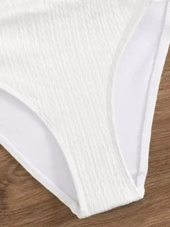 Maillot de bain une pièce plissé de couleur unie pour femme 2026
