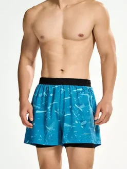 Maillot de bain une pièce pour homme short de bain anti-embarras double couche séchage rapide grande taille ensemble complet pour adultes