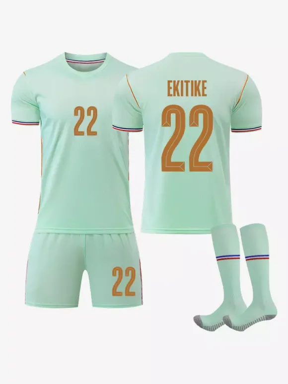 Maillot de Foot Équipe de France Extérieur 2026 Dembélé n°7 Mbappé n°10 Olise n°11 Ensemble 3 Pièces Enfant et Homme
