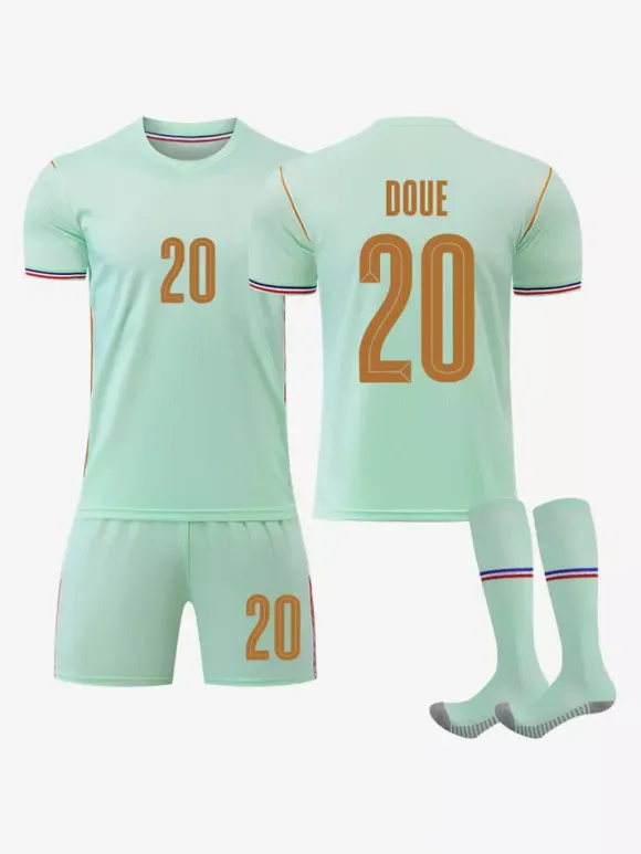 Maillot de Foot Équipe de France Extérieur 2026 Dembélé n°7 Mbappé n°10 Olise n°11 Ensemble 3 Pièces Enfant et Homme