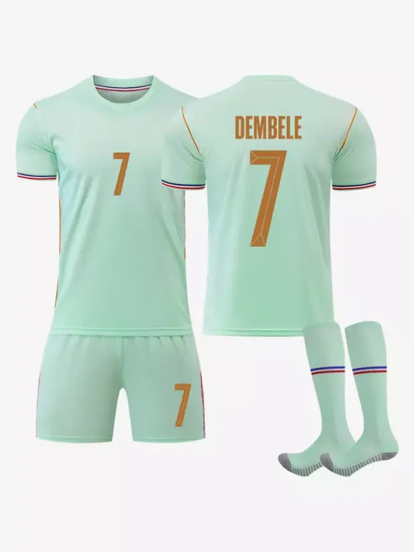 Maillot de Foot Équipe de France Extérieur 2026 Dembélé n°7 Mbappé n°10 Olise n°11 Ensemble 3 Pièces Enfant et Homme