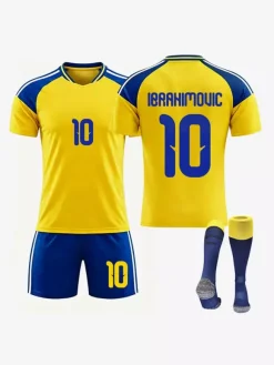 Maillot de Foot Suède Domicile 2026 Gyökeres n°17 Isak n° 9 Ensemble 3 Pièces Tenue de Sport