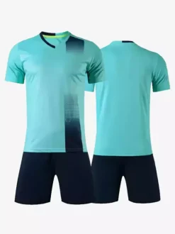 Maillot de football blanc et bleu personnalisé uniforme d'équipe de football vêtements de sport d'entraînement