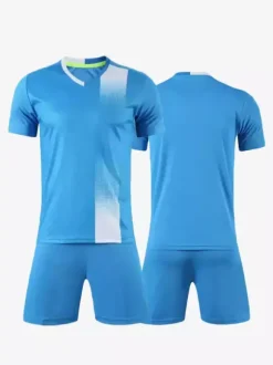 Maillot de football blanc et bleu personnalisé uniforme d'équipe de football vêtements de sport d'entraînement