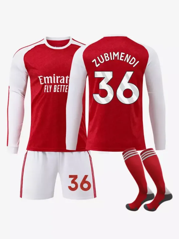 Maillot de football domicile à manches longues 3 pièces 25/26 n°7 Saka n°8 Ødegaard