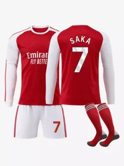 Maillot de football domicile à manches longues 3 pièces 25/26 n°7 Saka n°8 Ødegaard