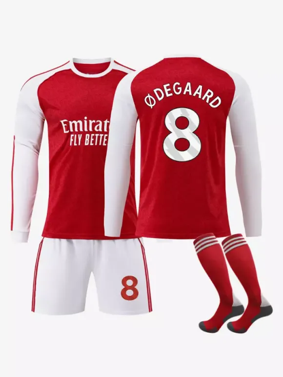 Maillot de football domicile à manches longues 3 pièces 25/26 n°7 Saka n°8 Ødegaard