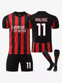 Maillot de football domicile du club 25/26 n° 10 RAFAEL LEÃO n° 11 PULISIC Ensembles de vêtements de sport 3 pièces pour homme