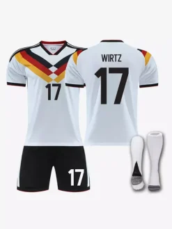 Maillot de football domicile Wirtz 25/26 de l'équipe nationale n° 17 pour adultes et enfants