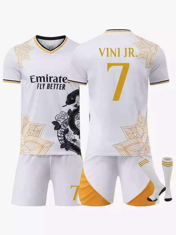 Maillot de football du club 25/26 n° 9 Mbappé n° 11 Rodrigo White Snake Édition spéciale