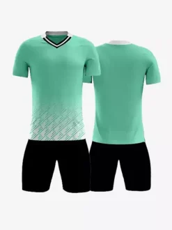 Maillot de football personnalisé à manches courtes et col en V pour homme avec teinture par nouage