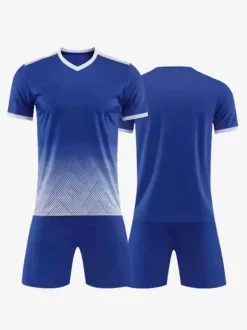 Maillot de football personnalisé à manches courtes et col en V pour homme avec teinture par nouage