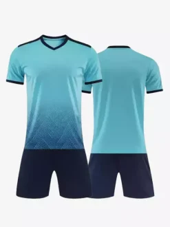 Maillot de football personnalisé à manches courtes et col en V pour homme avec teinture par nouage