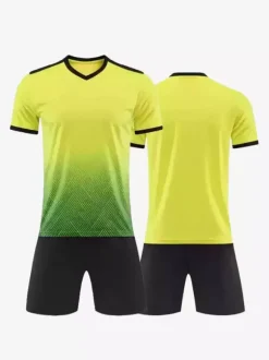 Maillot de football personnalisé à manches courtes et col en V pour homme avec teinture par nouage