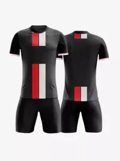 Maillot de football personnalisé à manches courtes à rayures pour homme