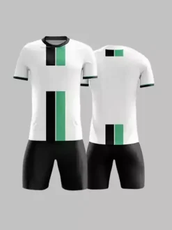 Maillot de football personnalisé à manches courtes à rayures pour homme