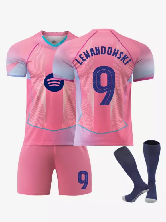 Maillot de football rose édition spéciale Ligue des champions 25/26 n° 10 Lamine Yamal n° 14 Rashford Football Club