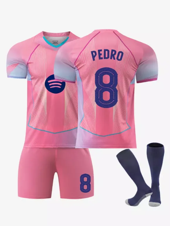 Maillot de football rose édition spéciale Ligue des champions 25/26 n° 10 Lamine Yamal n° 14 Rashford Football Club