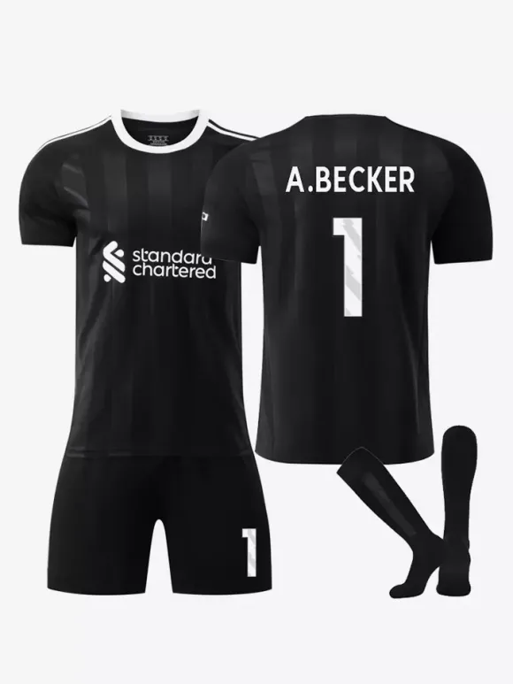 Maillot de gardien de but du club de football 25/26 n° 1 Alisson ensemble de football pour adultes et enfants