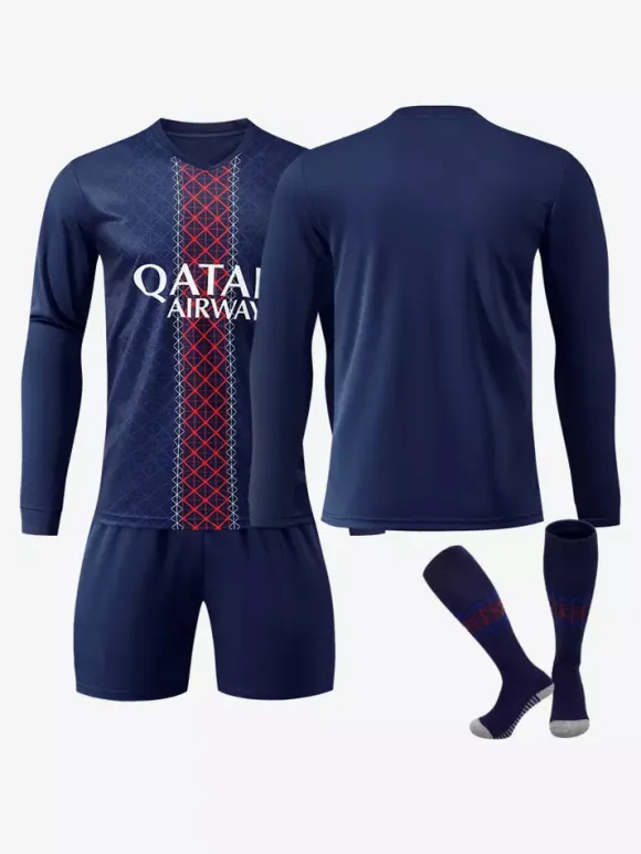 Maillot domicile 25/26 du club de football ensemble de football 3 pièces à manches longues personnalisé