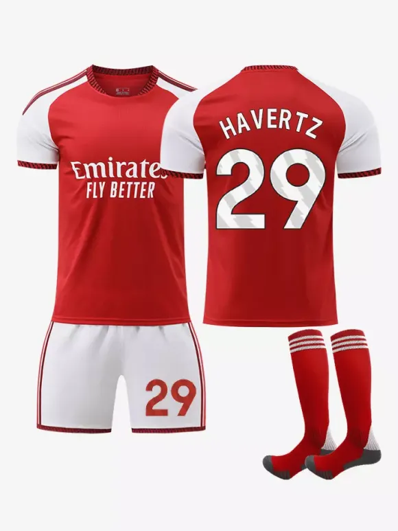 Maillot domicile Arsenal 26/27 n° 7 Saka n° 8 Ødegaard n° 14 Gyökeres ensemble de football junior 3 pièces