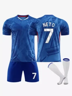 Maillot domicile bleu 25/26 du club de football ENZO et JAMES ensemble 3 pièces pour homme vêtements de sport