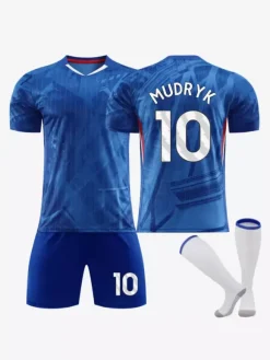 Maillot domicile bleu 25/26 du club de football ENZO et JAMES ensemble 3 pièces pour homme vêtements de sport