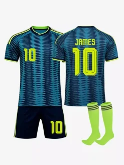 Maillot domicile de l'équipe nationale 2026 n°7 Luis Díaz n°10 James : tenue 3 pièces pour enfants et adultes