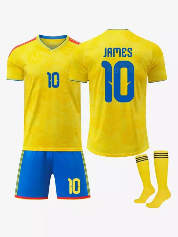Maillot domicile de l'équipe de Colombie 2026 n° 7 Diaz n° 10 James Rodriguez n° 6 Rios : ensemble 3 pièces pour adultes et enfants