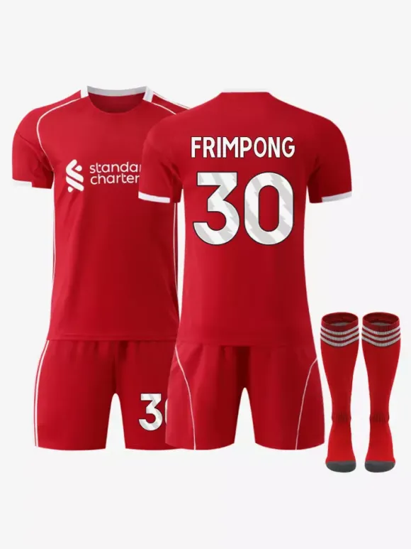 Maillot domicile du club de football Isak n° 7 Writz n° 9 25/26 ensemble 3 pièces rouge Salah pour enfants et adultes