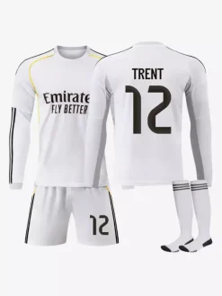 Maillot domicile manches longues 25/26 du club de football n° 10 Mbappé n° 7 Vini. JR ensemble 3 pièces