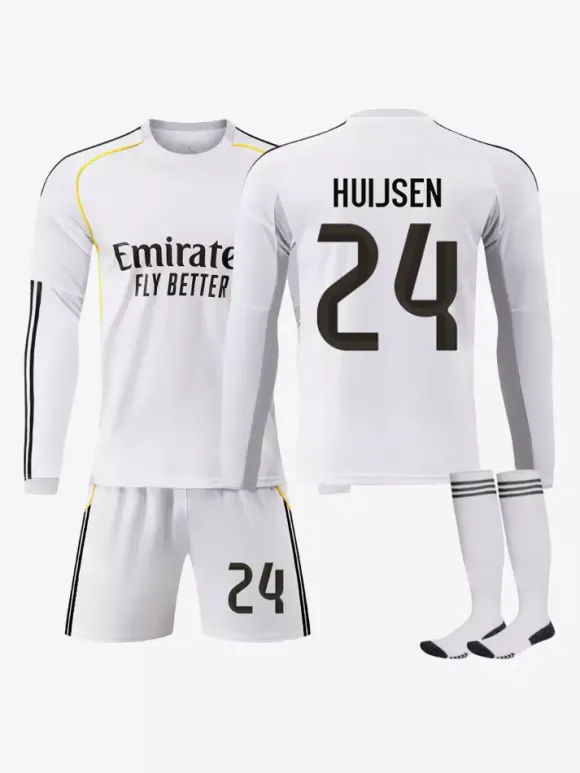 Maillot domicile manches longues 25/26 du club de football n° 10 Mbappé n° 7 Vini. JR ensemble 3 pièces