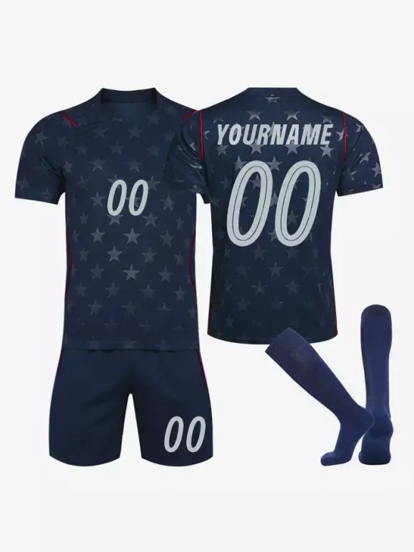Maillot extérieur américain 2026 personnalisé ensemble 3 pièces pour adultes et enfants